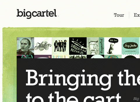 The Big Cartel website Big Cartel