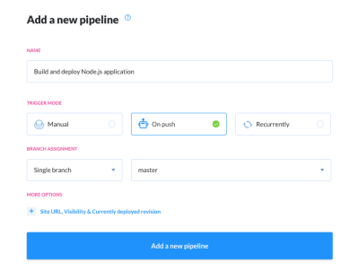 2-automating-website-deployments-through-buddy Tutorial step 2: Creating a new pipeline