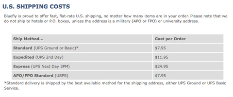 blueflyshipping ecommerce screenshot