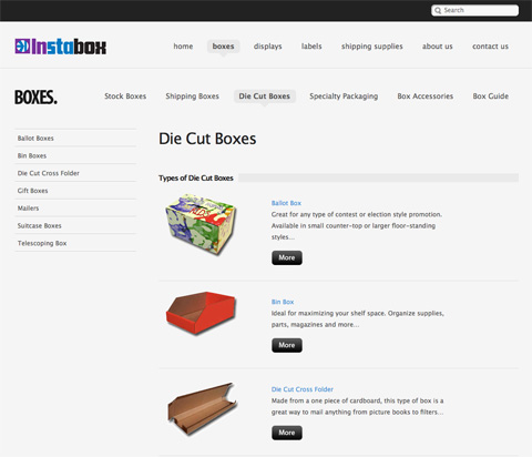 instaboxnav ecommerce screenshot