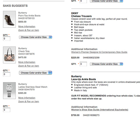 saksrelatedproducts ecommerce screenshot