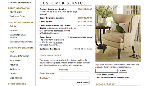 wshomecustomerservice ecommerce screenshot