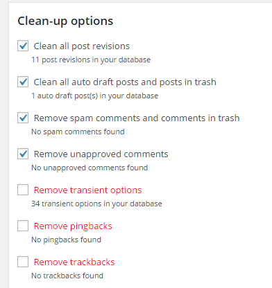 wordpress-database-cleanup-options