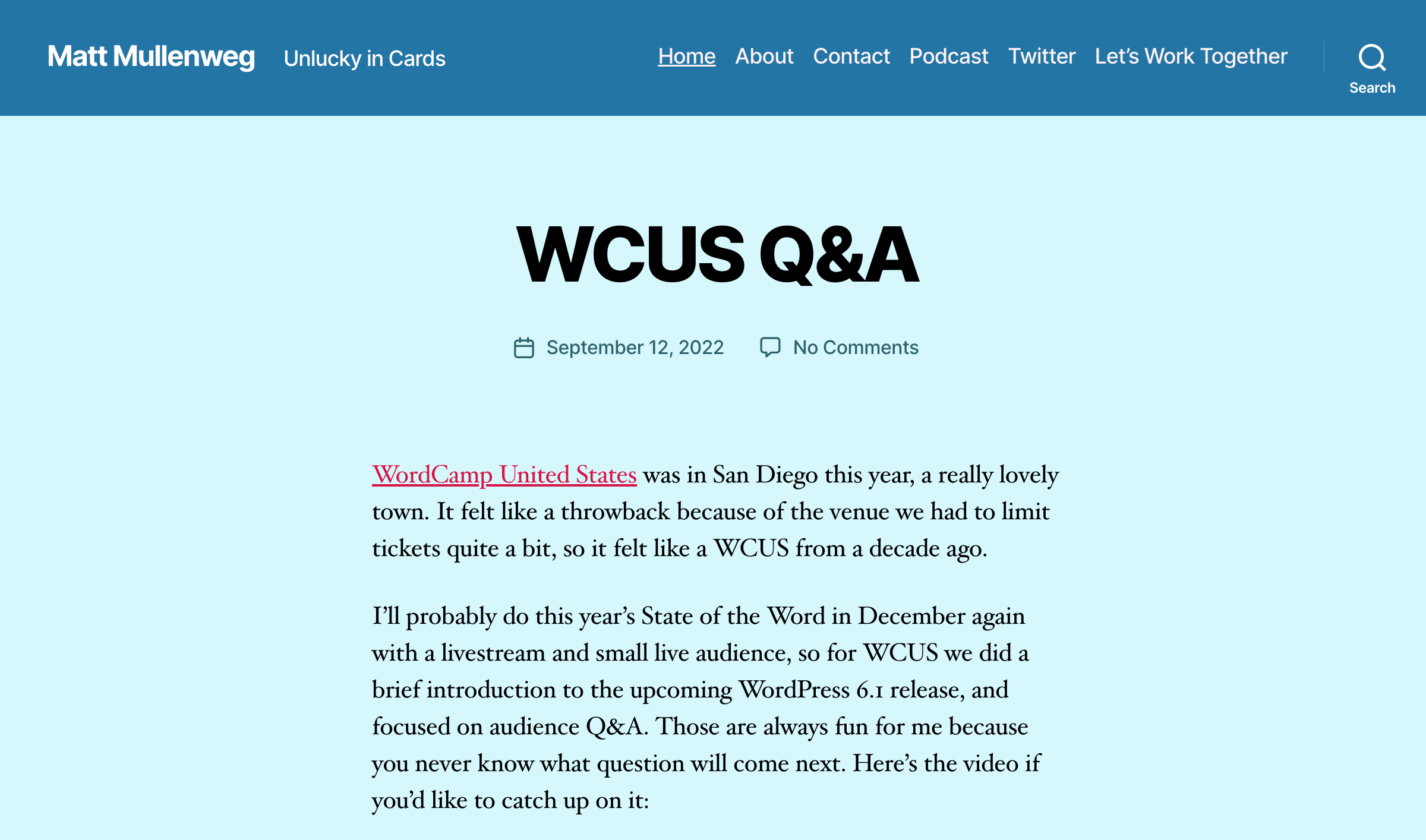 matt-mullenveg-blog блог основателя WordPress